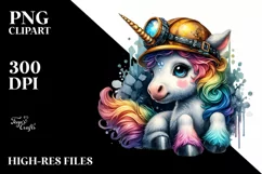 colorful Baby Unicorn with Miner's Helmet Product Image 3