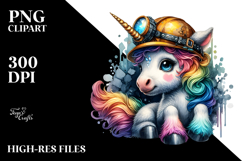 colorful Baby Unicorn with Miner's Helmet Product Image 2