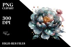 Peonies with Golden Insertions | Clipart Product Image 1