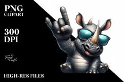 Smiling Rhino Rocker Sign | Sublimation Clipart Product Image 1