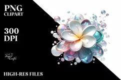 Abstract Gardenia Watercolor Splash | Clipart Product Image 3