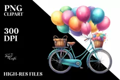 Watercolor Vintage Bicycle PNG Product Image 3