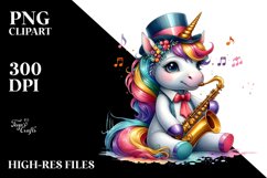 colorful Baby Unicorn with Jazz Club Product Image 1