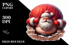 Santa Chimney Digital Painting PNG Product Image 1
