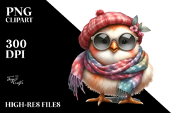 Whimsical Chicken Wearing Scarf Sunglasses | Sublimation Product Image 2