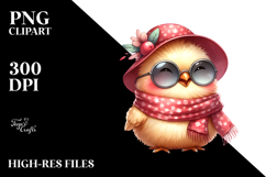 Smiling Chicken with Scarf | Boho Clipart Product Image 2
