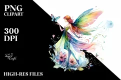 Colorful Fairy in Style Clipart Product Image 3