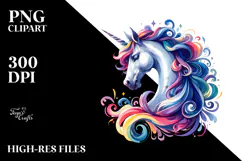 Magical Unicorn Clipart PNG Product Image 2