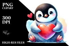 Baby Penguin with Heart PNG Product Image 2