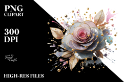 Rose Watercolor Splash PNG Product Image 2