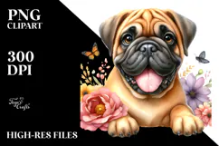 Happy Bullmastiff Baby PNG Product Image 2