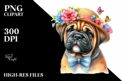 Colorful Bullmastiff Sticker Clipart Product Image 1