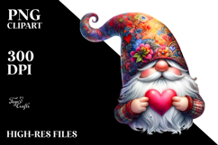 Detailed Valentines Gnome with Large Detailed Hat PNG Product Image 2