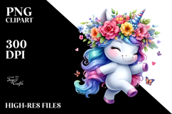 b Cute Unicorn Dancing PNG Product Image 2