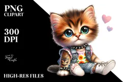 Baby Kitten with Punk Look PNG Product Image 2
