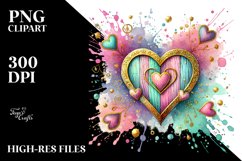 Colorful Wood Heart, Transparent PNG Product Image 2