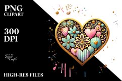 Colorful Wood Heart, Transparent PNG Product Image 2