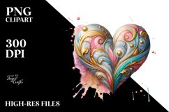 Colorful Wood Heart, Transparent PNG Product Image 2