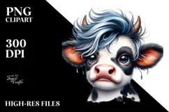 Funny Cow with Goofy Design PNG Product Image 2