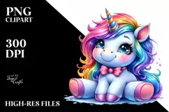 Funny Baby Unicorn, Transparent PNG Product Image 1