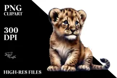 Baby Lion Transparent PNG Product Image 2