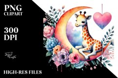 Boho Giraffe on Moon PNG Product Image 2