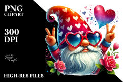 Valentines Gnome with Sunglasses PNG Product Image 2
