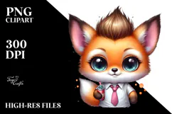 Cute Baby Fox with Cool Haircut PNG Product Image 2