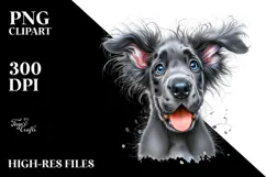 Watercolor Crazy Furr Happy Great Dane PNG Product Image 2