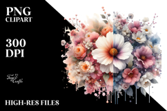Flower Painting with Splashes PNG Product Image 2