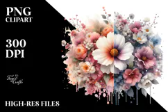 Flower Painting with Splashes PNG Product Image 2