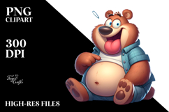 Goofy Cartoon Bear Anthropomorphic PNG Product Image 2