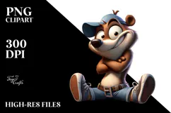 Goofy Cartoon Bear Anthropomorphic PNG Product Image 2