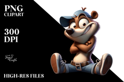 Goofy Cartoon Bear Anthropomorphic PNG Product Image 2