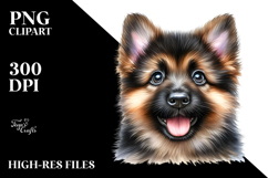 Colorful Baby Cartoon German Shepherd, PNG Product Image 2