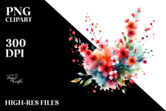 Watercolor Abstract Small Red Flowers Product Image 2