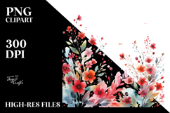 Red Flowers Abstract Watercolor Clipart Product Image 2