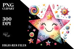 Simple Smiling Whimsical Star PNG Product Image 2