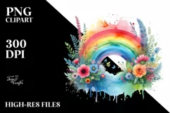 Vibrant Rainbow Watercolor | Sublimation Clipart Product Image 1