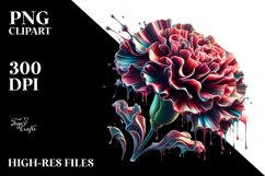 Glossy Shiny Carnation Watercolor Splash | Clipart Product Image 3