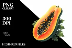 Watercolor Papaya | Sublimation | Clipart Product Image 1
