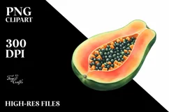 Watercolor Papaya | Sublimation | Clipart Product Image 3