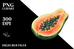 Watercolor Papaya | Sublimation | Clipart Product Image 1