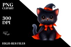 Simple Halloween Black Cat Clipart Product Image 1