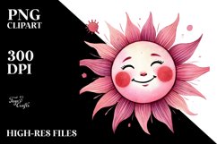 Smiling Pinkish Sun PNG Product Image 2
