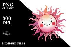 Smiling Pinkish Sun PNG Product Image 2