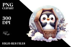 A Cute Halloween Image with Baby Penguin, White Background Product Image 2