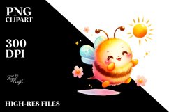 Vibrant Baby Bee on Sun PNG Product Image 2
