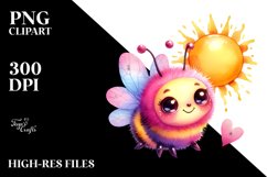 Cute Smiling Pink-Ish Bee PNG Product Image 2