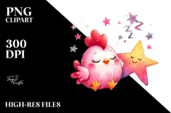 Colorful Cute Baby Rooster PNG Product Image 2
